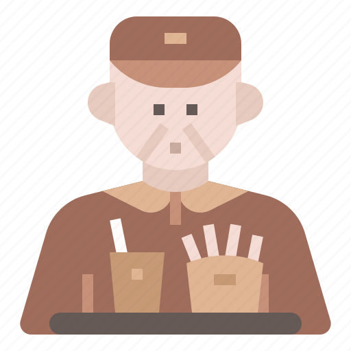 Waitress, ageing society, fast food, part time working, serve food icon - Download on Iconfinder