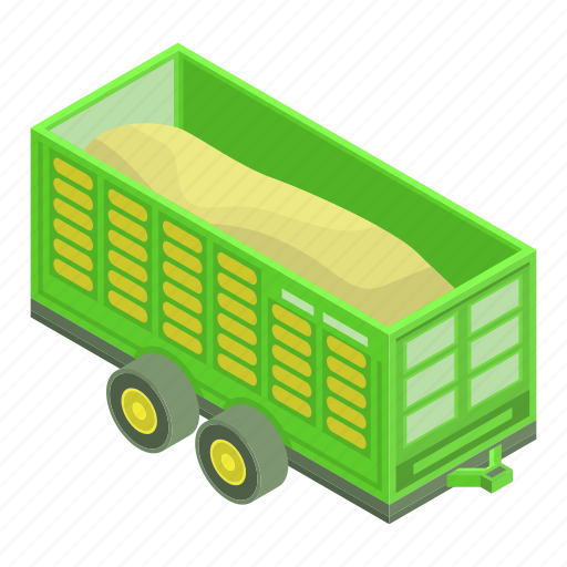 Business, cartoon, farm, isometric, trailer, wheat, woman icon - Download on Iconfinder