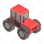 cartoon, isometric, logo, nature, red, silhouette, tractor 