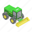 agricultural, cartoon, construction, farm, isometric, machinery, tractor 