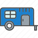 travel, trailer, bus, car, luggage, transport, truck