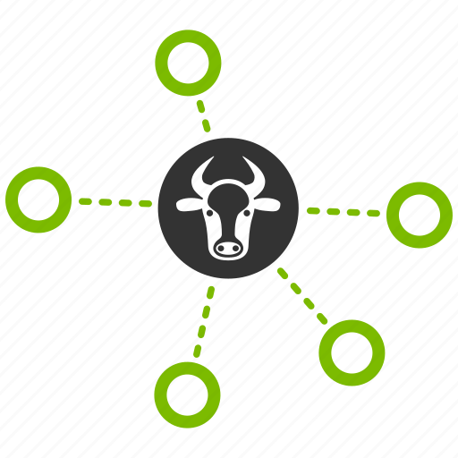 Bull, cattle, connections, cow relations, farm links, network, system icon - Download on Iconfinder