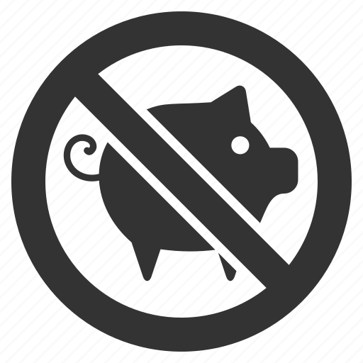 Closed, forbidden, no pork, not available, pig, piggy, stop icon - Download on Iconfinder