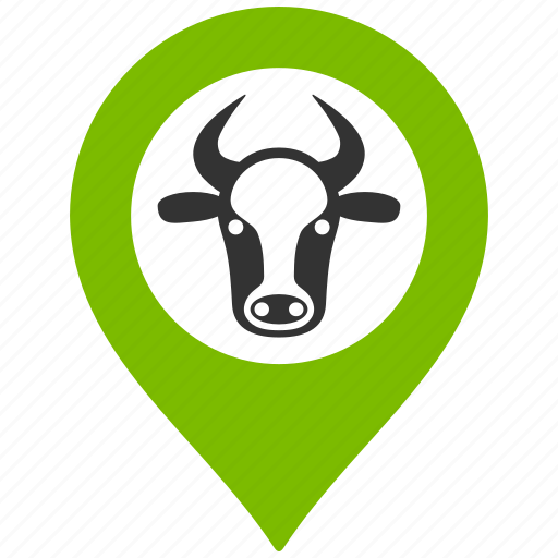 Cow, farm, location, map marker, navigation, pin, pointer icon - Download on Iconfinder