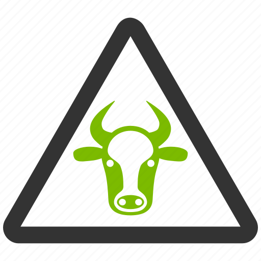 Attention, bull alert, cattle, cow problem, danger, exclamation, warning icon - Download on Iconfinder