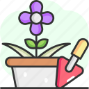 trowel, plant pot, orchid, gardening, garden