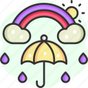rainbow, monsoon, umbrella, season, spring