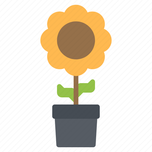 Flower, garden, pot, sprout, sunflower icon - Download on Iconfinder