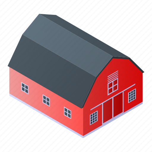 Barn, cartoon, farm, house, isometric, red, vintage icon - Download on  Iconfinder