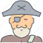 pirate, bandit, sailor, ship, boat, person, vessel 