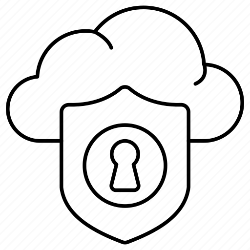 Security shield, safety shield, buckler, protection shield, locked shield, cloud icon - Download on Iconfinder