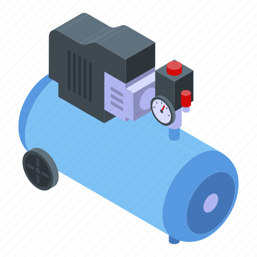 Air, car, cartoon, compressor, electric, hand, isometric icon - Download on Iconfinder