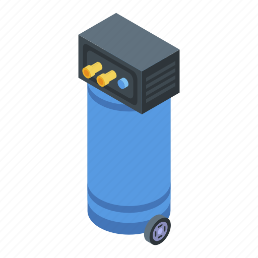 Air, car, cartoon, compressor, hand, isometric, technology icon - Download on Iconfinder