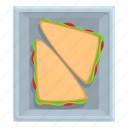 sandwich, airline, food, water