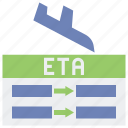 eta, landing, airplane, travel