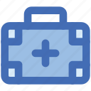 first aid kit, medikit, medical kit, medical bag, medical briefcase 