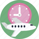 clock, airplane, departure, plane, aeroplane, arrival, airport
