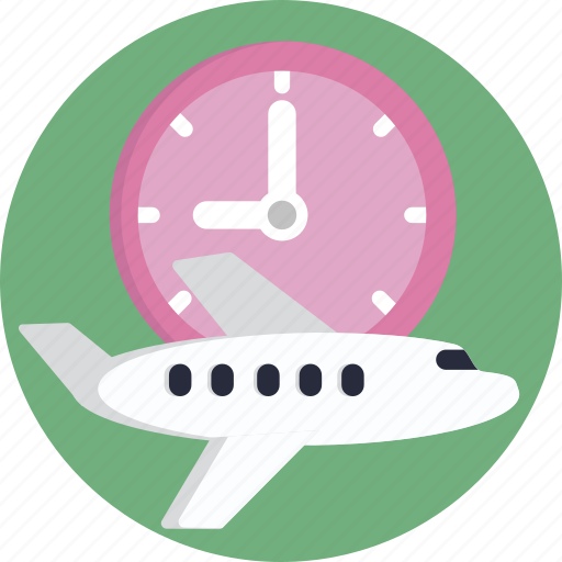 Clock, airplane, departure, plane, aeroplane, arrival, airport icon - Download on Iconfinder