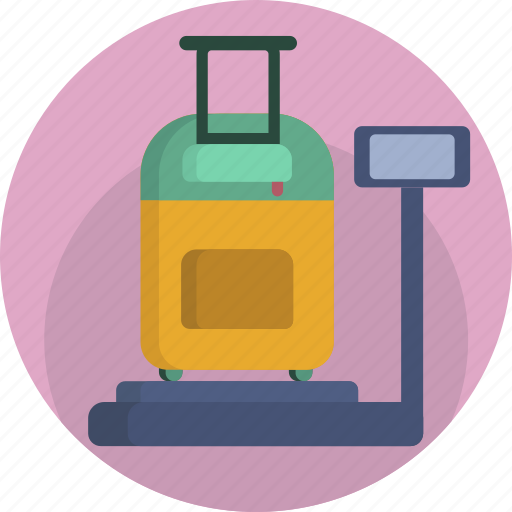Weighing machine, airport, luggage, weight, suitcase icon - Download on Iconfinder