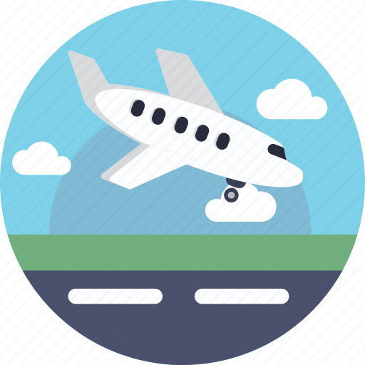 Airplane, plane, landing, runway, aeroplane, airport icon - Download on Iconfinder