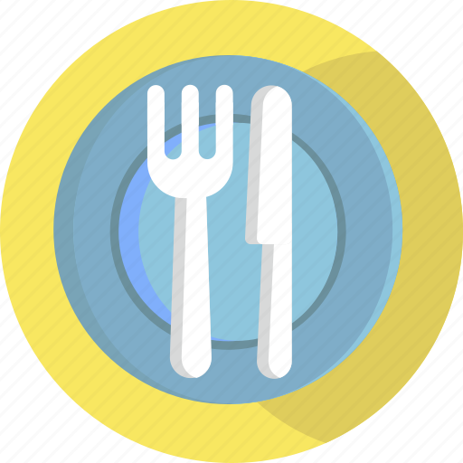 Knife, food, plate, restaurant, fork, airport icon - Download on Iconfinder