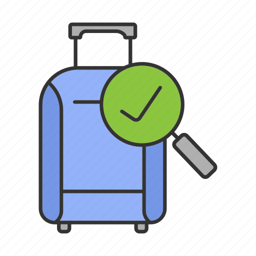 Approved, bag, baggage, checked, checkmark, handbag, luggage icon - Download on Iconfinder