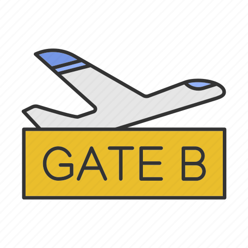 Airplane, airport, boarding, departure, flight, gate, terminal icon - Download on Iconfinder