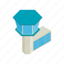 airport, clear, control, isometric, terminal, tower, travel