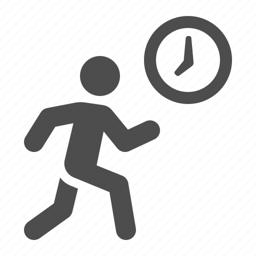 Clock, late, man, running, time, jogging icon - Download on Iconfinder