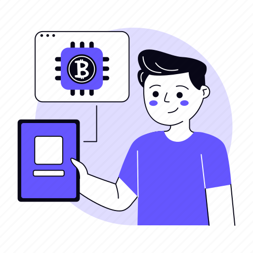 Bitcoin microprocessor, microchip, processor, server, chip, crypto, blockchain illustration - Download on Iconfinder