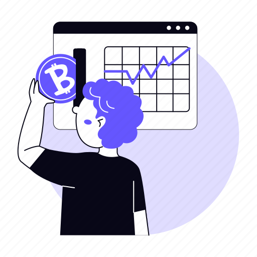 Cryptocurrency investment, invest, bitcoin, savings, analysis, crypto, blockchain illustration - Download on Iconfinder