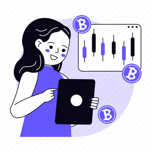 Cryptocurrency trading, trade, bitcoin, analysis, monitoring, crypto, blockchain illustration - Download on Iconfinder