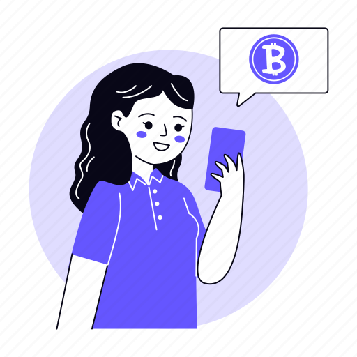 Woman bitcoin, trade, investment, trading, mobile, crypto, blockchain illustration - Download on Iconfinder