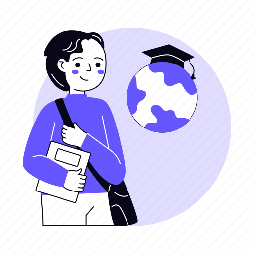 International education, world, global, student exchange, program, education, learning illustration - Download on Iconfinder
