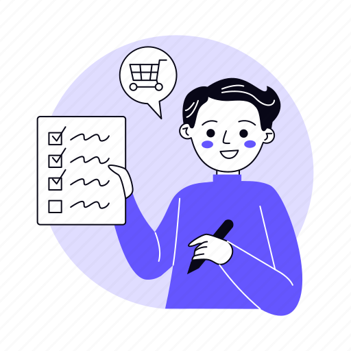 Shopping list, checklist, notes, list, paper, shopping, ecommerce illustration - Download on Iconfinder