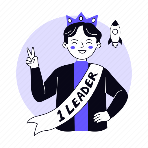 Successful leader, success, achievement, winner, boss, startup, business illustration - Download on Iconfinder