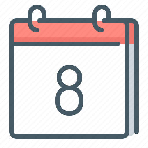 Calendar, date, day, eight, 8 icon - Download on Iconfinder