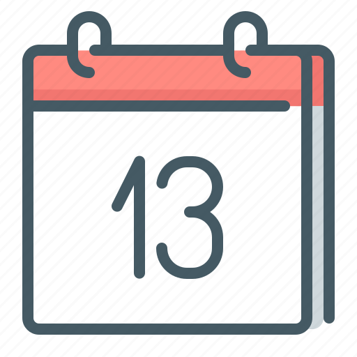 Calendar, date, day, thirteen, 13 icon - Download on Iconfinder