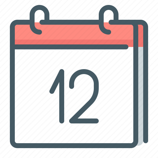 Calendar, date, day, twelve, 12 icon - Download on Iconfinder