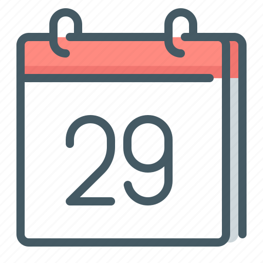 Calendar, date, day, 29, twenty nine icon - Download on Iconfinder