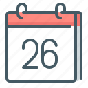 calendar, date, day, 26, twenty six