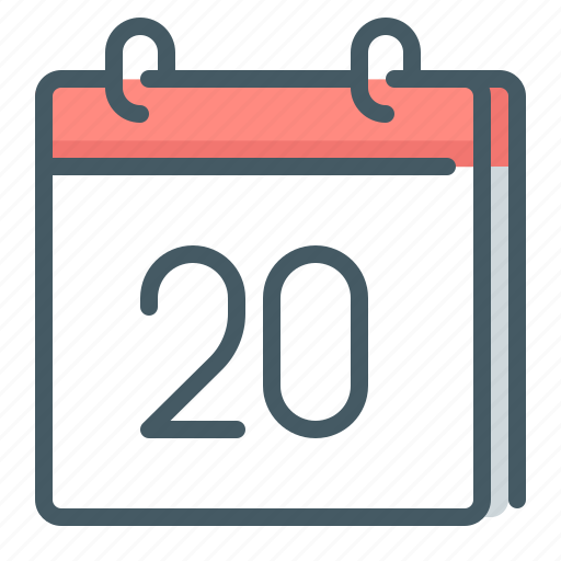 Calendar, date, day, twenty, 20 icon - Download on Iconfinder