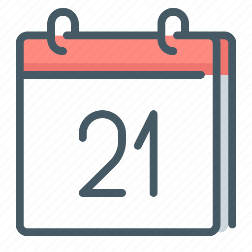 Calendar, date, day, 21, twenty one icon - Download on Iconfinder