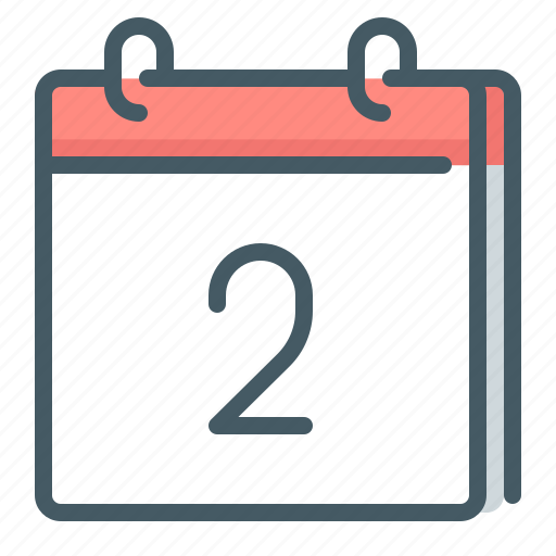 Calendar, date, day, two, 2 icon - Download on Iconfinder