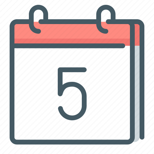 Calendar, date, event, day, five, 5 icon - Download on Iconfinder