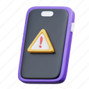 mobile, warning, phone, smartphone, alert, danger 