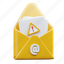 alert, email, spam, mail, warning, envelope, communication 