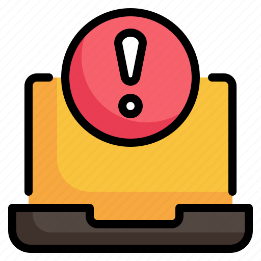 Laptop, exclamation, warning, caution, alert, alarm, notification icon icon - Download on Iconfinder