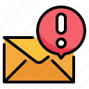 message, exclamation, alert, chat, mail, envelope, notification icon