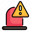 siren, exclamation, triangle, warning, alert, attention, caution icon